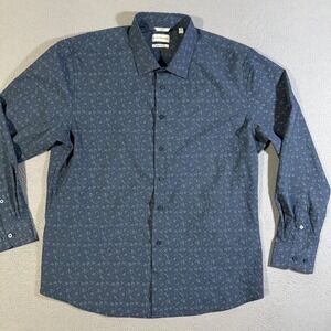 Lucky Brand Floral Print 4 Way Stretch Slim Fit Button Down Shirt‎ Mens Size XL